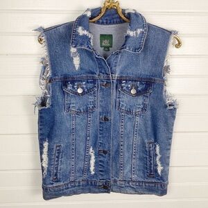 Wild Fable Distressed Denim Cut-off Vest Size XS